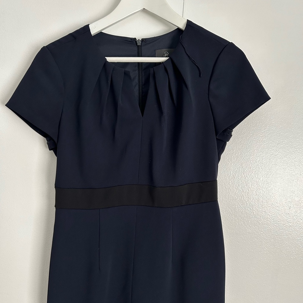 Adrianna Papell navy and black formal short sleeve dress
